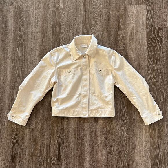 EUC AYR The Very Thing Neutral White Italian Cotton Canvas Cropped Jacket Sz XS - Picture 5 of 16